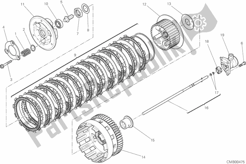 All parts for the Clutch of the Ducati Diavel Xdiavel Brasil 1260 2017 All parts for the Clutch of the Ducati Diavel Xdiavel Brasil 1260 2017